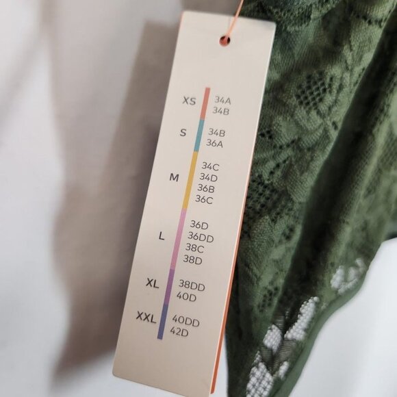 NWT Colsie Women's 80's Lace Brami in Green size XS‎ - Picture 6 of 9